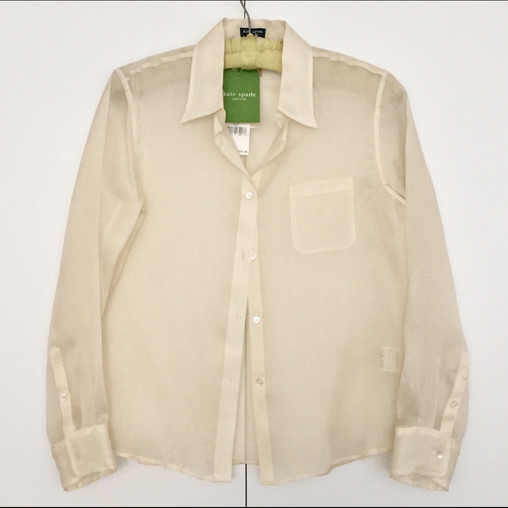 Kate Spade Organza Silk Sheer Blouse